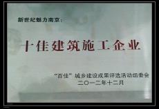 南京完美平台官网登录集团被授予“新世纪魅力南京十佳建筑施工企业”荣誉称号