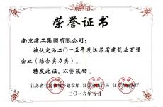 2015年6月，南京完美平台官网登录集团被评为“2014年度江苏省建筑业百强企业（综合实力类）”。
